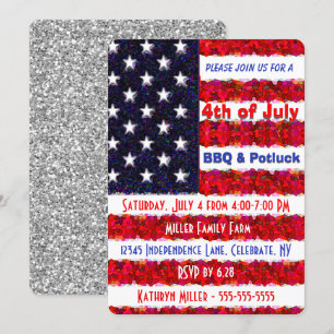 Invitation 4 juillet barbecue et chance