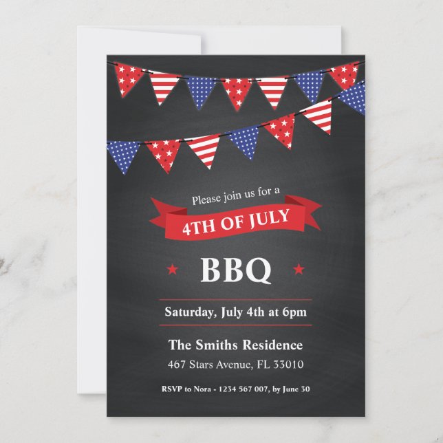 Invitation 4 juillet BBQ Party (Devant)