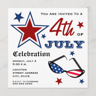 Invitation 4 juillet Drapeau américain patriotique