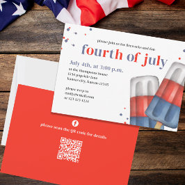 Invitation 4 juillet été personnalisé