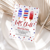 4 juillet Faisons Chill Rouge Blanc Bleu Glace Pop