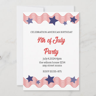Invitation 4 juillet fête, Bonne saison des fêtes