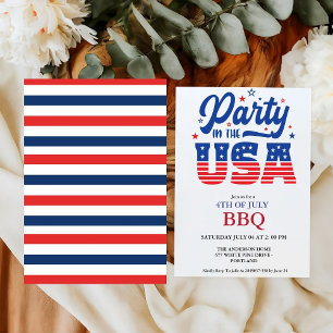 Invitation 4 juillet fête de l'Indépendance Barbecue