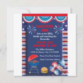 Invitation 4 juillet Fête de l'Indépendance conception du par