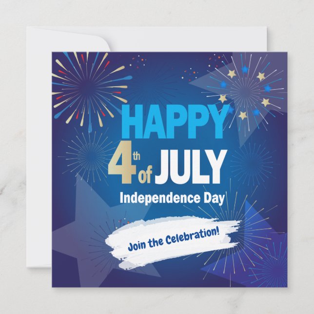 Invitation 4 juillet Fête de l'Indépendance Personnaliser (Devant)