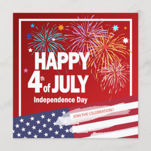 Invitation 4 juillet Fête de l'Indépendance Personnaliser
