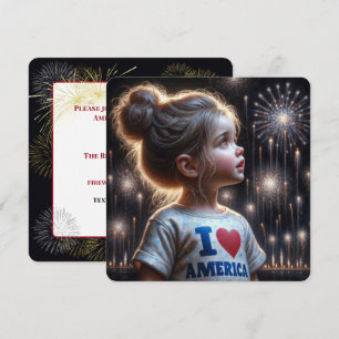 Invitation 4 juillet Fête des feux d'artifice