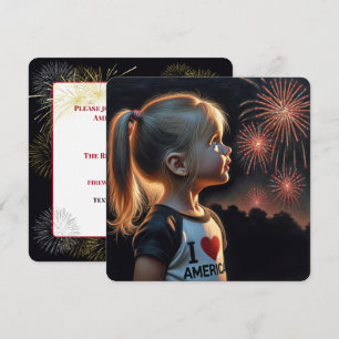 Invitation 4 juillet Fête des feux d'artifice