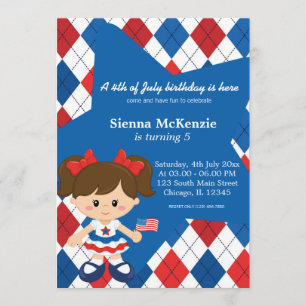 Invitation 4 juillet fille