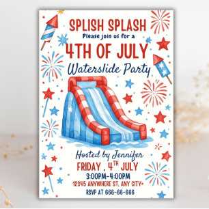 Invitation 4 juillet Modèle de l'invitation à la fête des gli