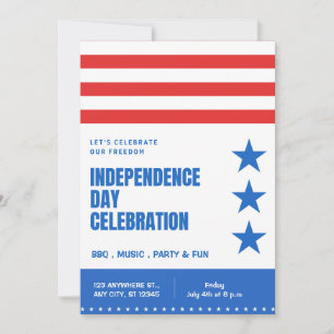 Invitation 4 juillet Party - thème USA