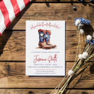 Invitation 4 juillet patriotique, chaussures de cowgirl pour