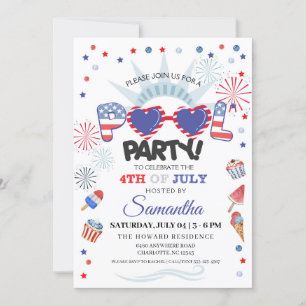 Invitation 4 juillet Pool Party