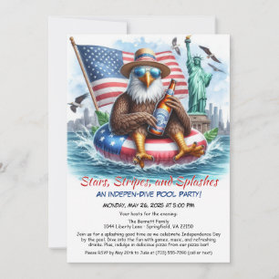 Invitation 4 juillet Pool Party