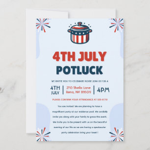 Invitation 4 juillet Potluck