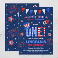 4 juillet quatrième d'invitation d'anniversaire de