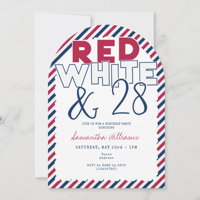 Invitation 4 juillet Red White BBQ Pique-nique BBQ (Devant)