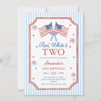 Invitation 4 juillet Rouge Blanc & Deux Anniversaire Patrioti