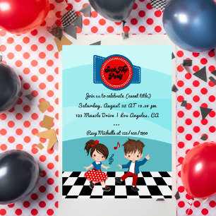 Invitation 4 juillet Sock Hop Party