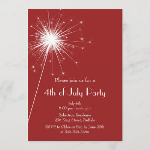 Invitation 4 juillet Sparkles Party