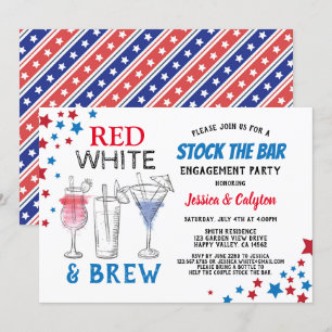Invitation 4 juillet Stock The Bar Engagement Party