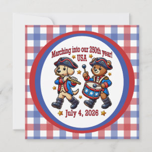 Invitation 4 juillet USA 250e anniversaire Semiquincentenaire