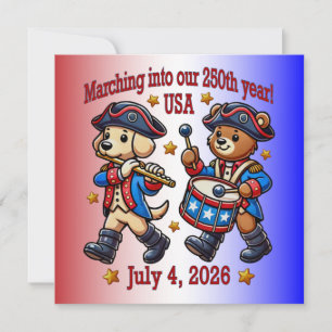 Invitation 4 juillet USA 250e anniversaire Semiquincentenaire