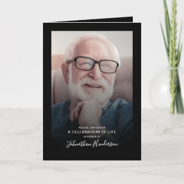 Invitation 4-Photo Célébration de la vie / Funérailles / Mémo