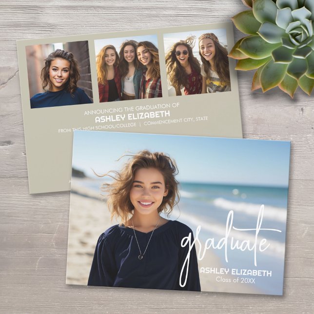 Invitation 4 Photo Modernité tendance Graduation (Custom Graduation Announcement)
