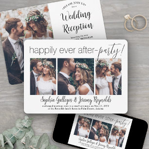 Invitation 4 Photo Réception de Mariage Fête Heureux Pour Tou