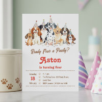 4e Anniversaire Prêt pour une Fête Thème Chien Tou