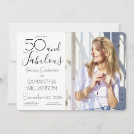 Invitation 50 and Fabulous | 50th Birthday Elegant Photo