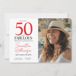 Invitation 50 and Fabulous | 50th Birthday Elegant Photo