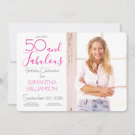 Invitation 50 and Fabulous | 50th Birthday Elegant Photo