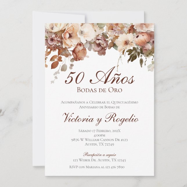 Invitation 50 ans de mariage (Devant)