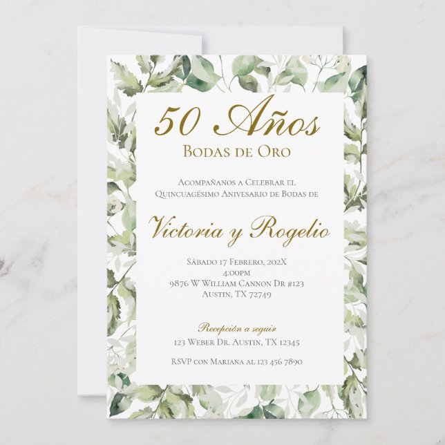 Invitation 50 ans de mariage (Devant)