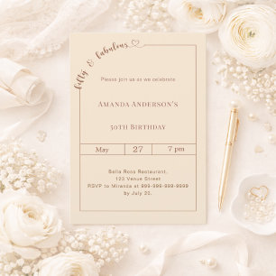 Invitation 50 ans et champagne or anniversaire fabuleux