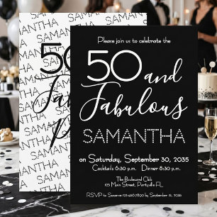 Invitation 50 ans et Fabuleux 50e Anniversaire Fête Élégant N