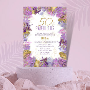Invitation 50 ans et Fabuleux Anniversaire 50 ans Violet Trop
