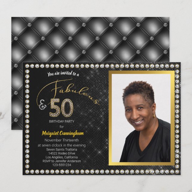 Invitation 50 ans et fabuleux Black Diamond 50e anniversaire (Devant / Derrière)