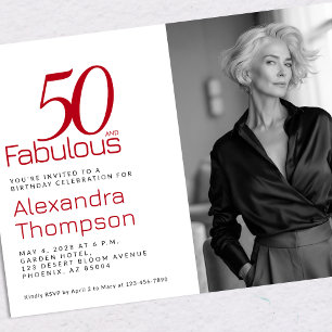Invitation 50 ans et Fabuleux Carton d'invitation pour 50èm