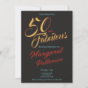 Invitation 50 ans et Fabuleux Fête d'anniversaire de 50 ans