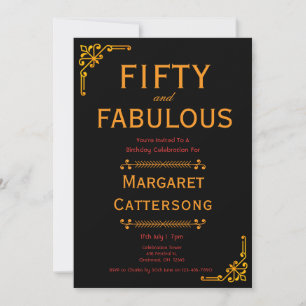Invitation 50 ans et Fabuleux Fête d'anniversaire de 50 ans