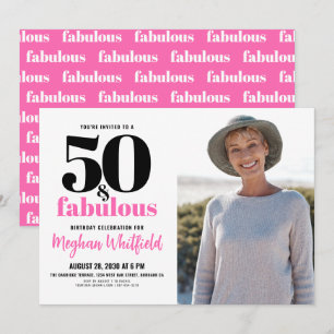 Invitation 50 ans et Fabuleux   Fête d'anniversaire de 50 ans