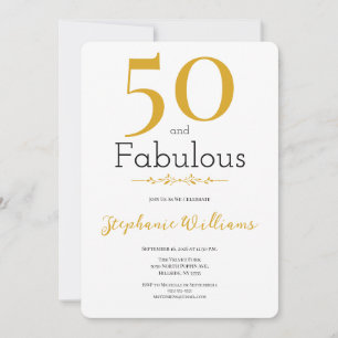 Invitation 50 ans et Fabuleux Or Moderne 50e Anniversaire