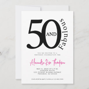 Invitation 50 ans et Fabuleux Script Fête d'anniversaire 50 a