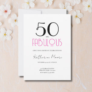 Invitation 50 ans et Fabuluxx Fête d'anniversaire 50 ans 