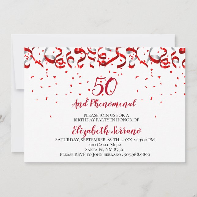 Invitation 50 Et Anniversaire Phénoménal (Devant)