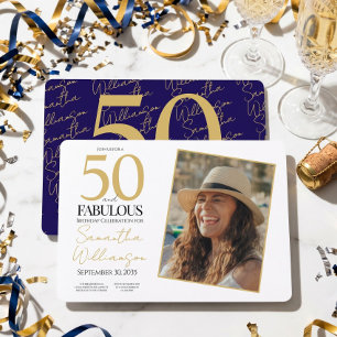 Invitation 50 et Fabuleux   50e Photo de fête d'anniversaire