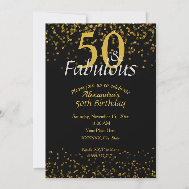 Invitation 50 et Fabuleux anniversaire (Devant)